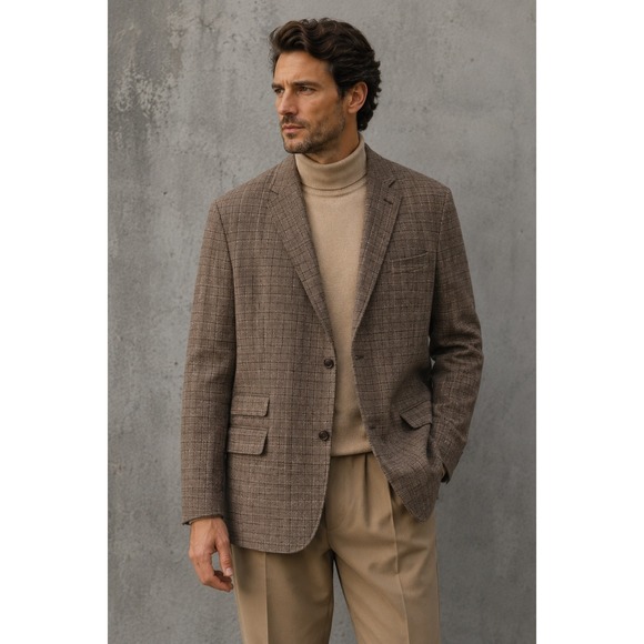Michael Kors Jackets & Blazers - Michael Kors 100% Wool Brown Plaid Blazer Jacket 41R Dual Vent Sport Coat